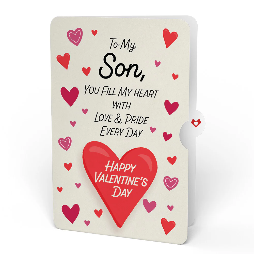 Pizza Love Valentine Pop-Up Card and Sentiment Set for Son - Image 4