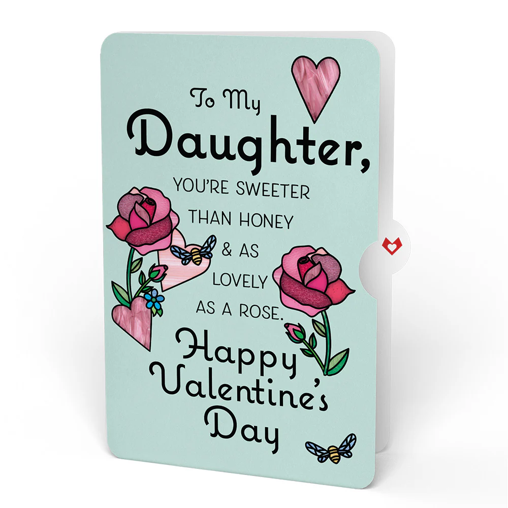 Bee Mine Suncatcher Valentine Pop-Up Card and Sentiment Set for Daughter - Image 4
