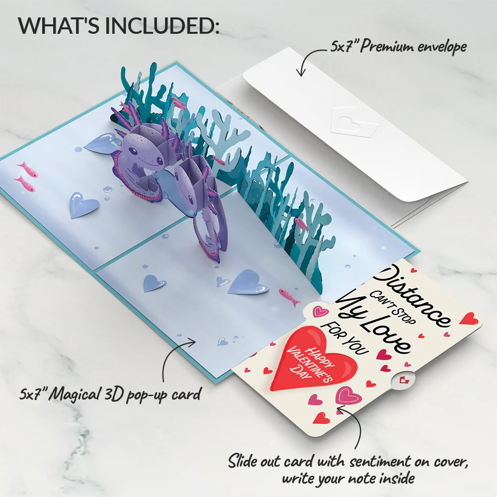 Love You A-Lotl Distance Can't Stop My Love Valentine Pop-Up Card and Sentiment Set - Image 2