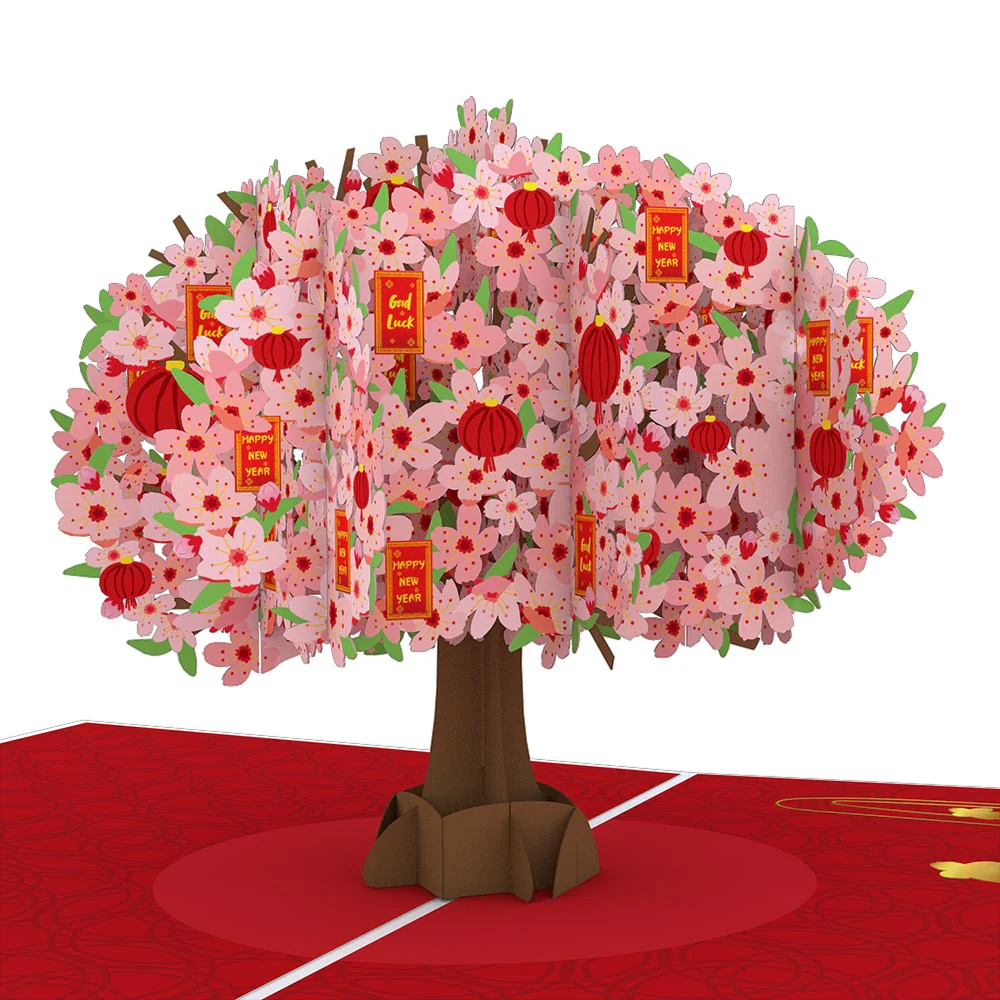 Lunar New Year Cherry Blossom Pop-Up Card - Image 2