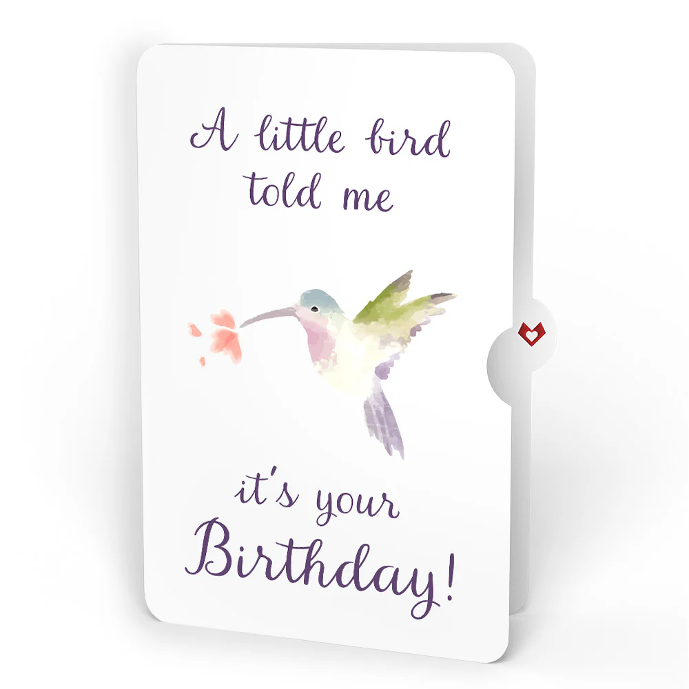 Lupine Hummingbird Birthday Pop-Up Card and A Little Hummingbird Kisses Sentiment Set - Image 4