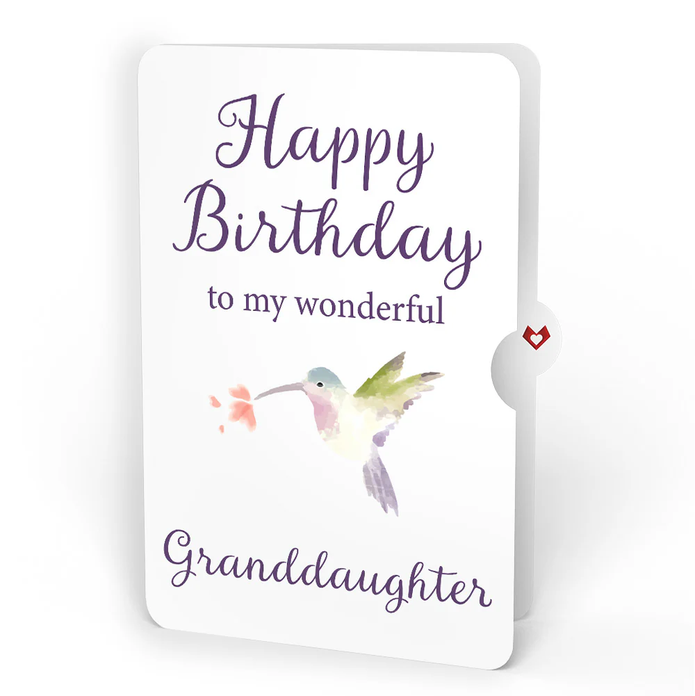 Lupine Hummingbird Birthday Pop-Up Card and Sentiment Set for Granddaughter - Image 4