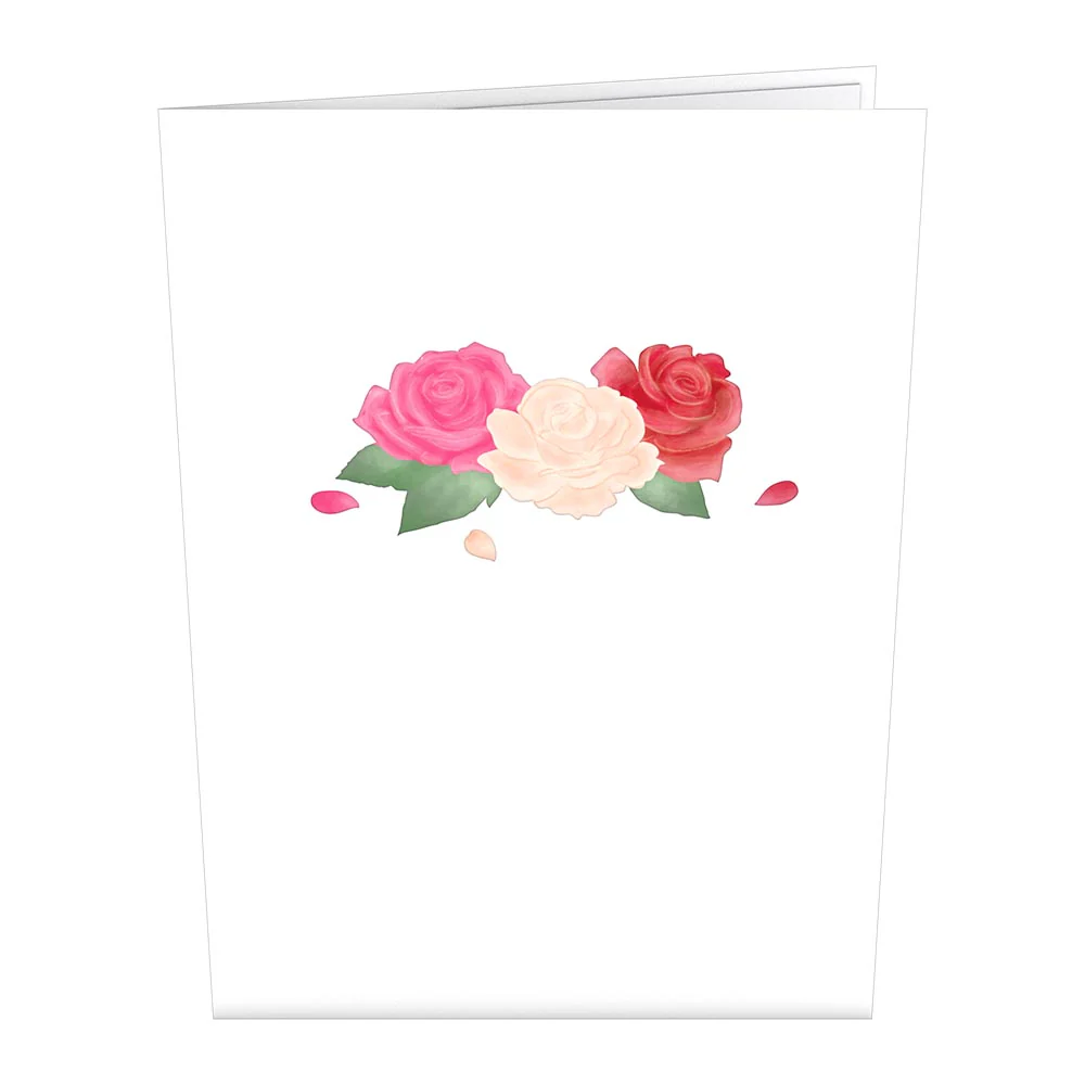 Pink Rose Basket Pop-Up Card - Image 4