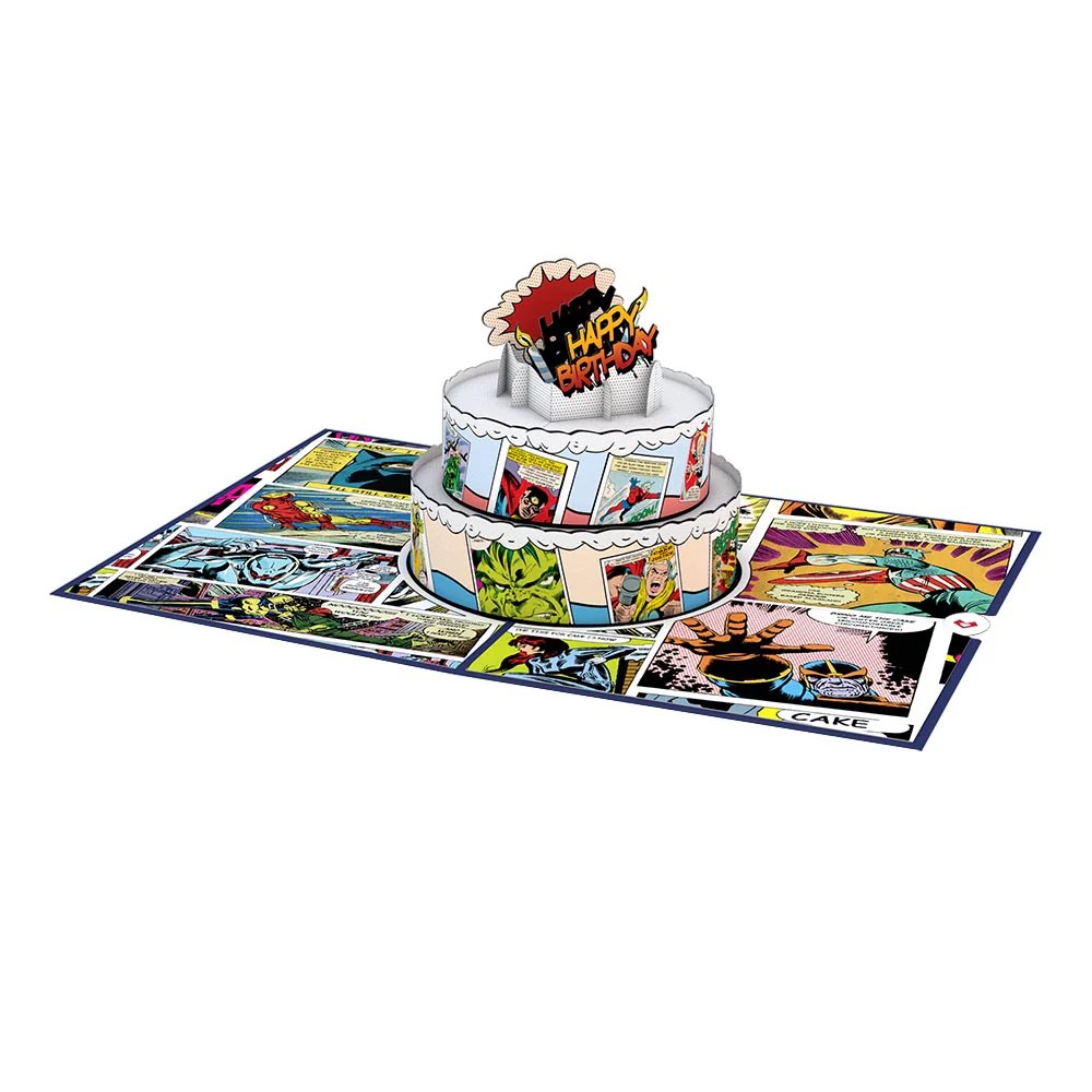 Marvel Comic Birthday Cake Pop-Up Card - Image 3