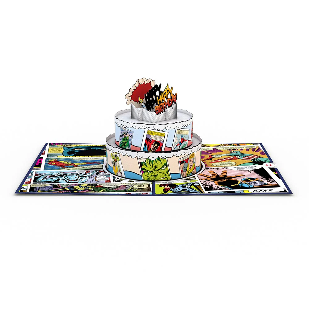 Marvel Comic Birthday Cake Pop-Up Card - Image 5