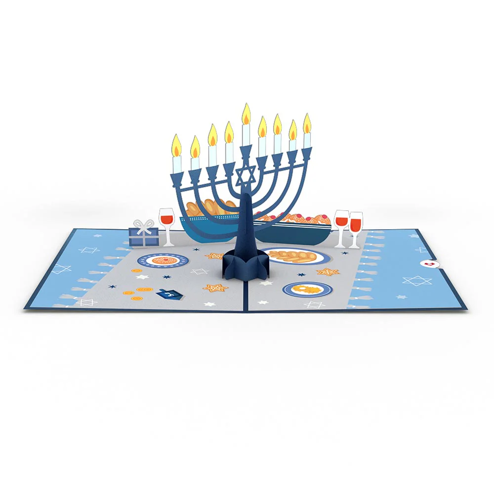 Menorah Lights Pop-Up Card - Image 3