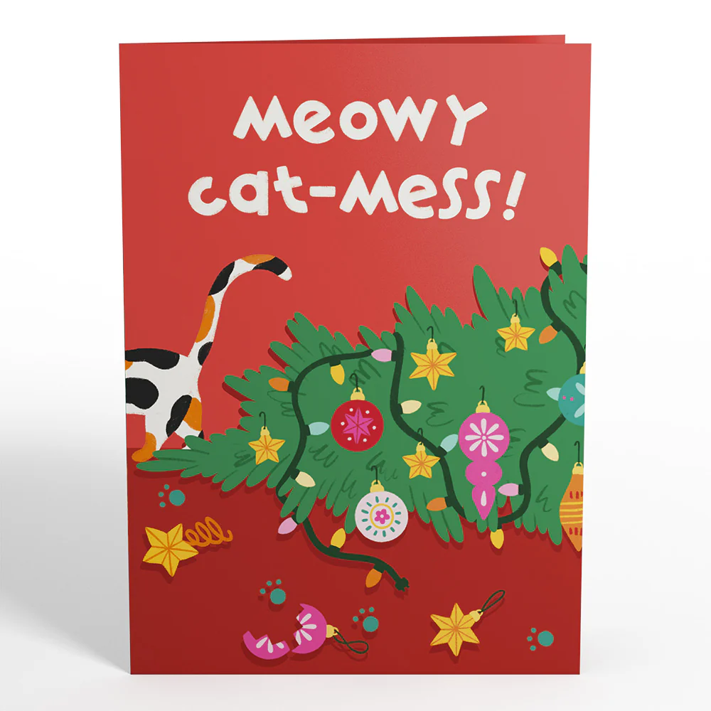 Meowy Cat-mess Christmas Pop-Up Card - Image 4