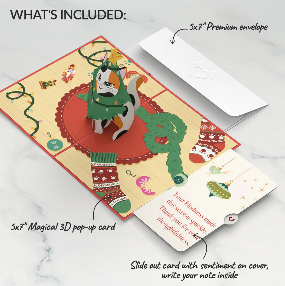 Meowy Cat-mess Christmas Pop-Up Card and Sentiment Set - Image 2