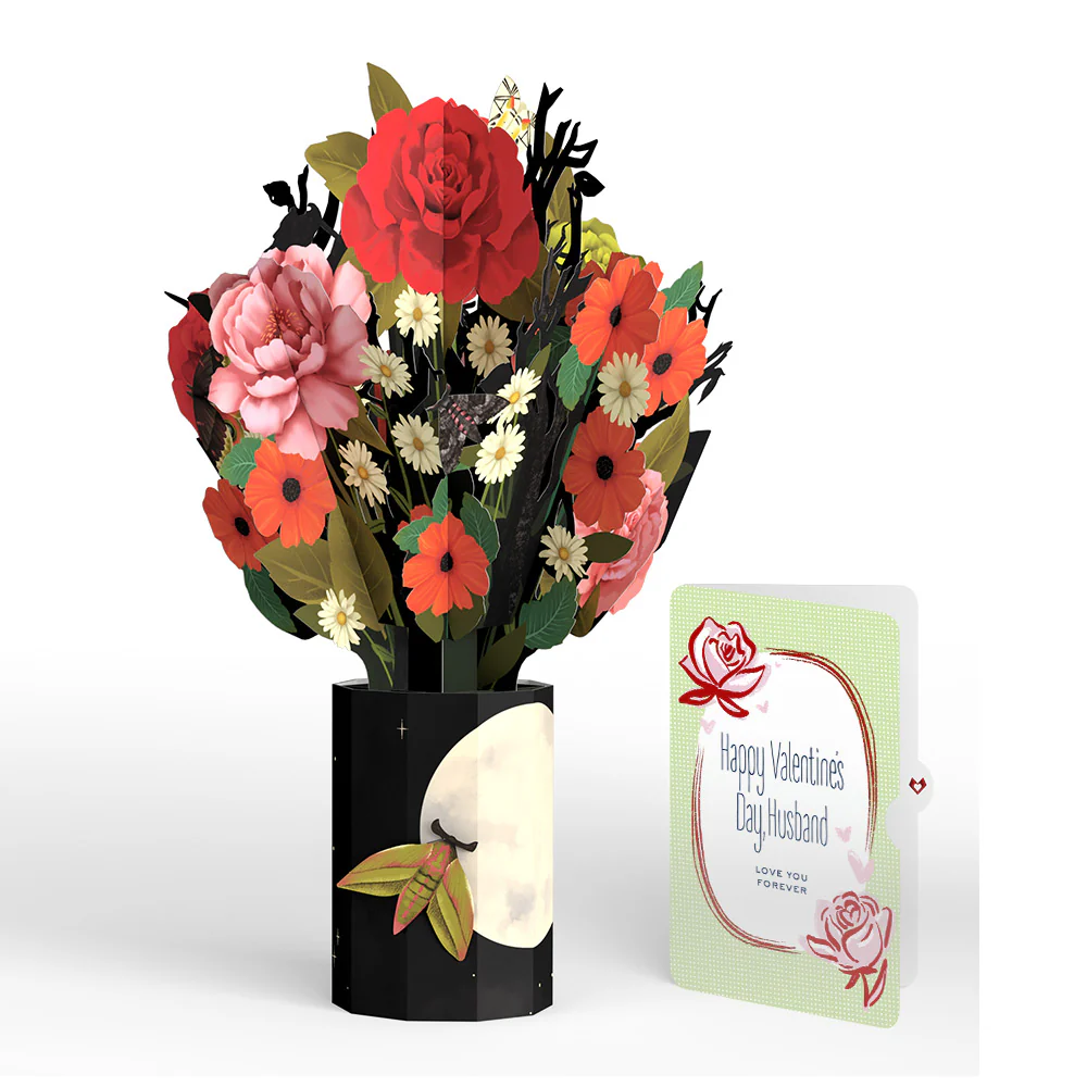 Midnight Florals Valentine Bouquet and Sentiment Set for Husband