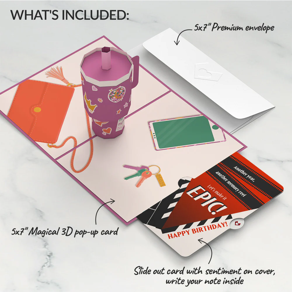 Mom Era Tumbler Birthday Pop-Up Card and Epic Reel Sentiment Set - Image 2