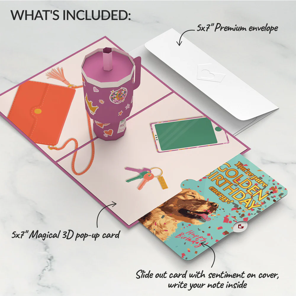 Mom Era Tumbler Birthday Pop-Up Card and Golden Energy Sentiment Set - Image 2