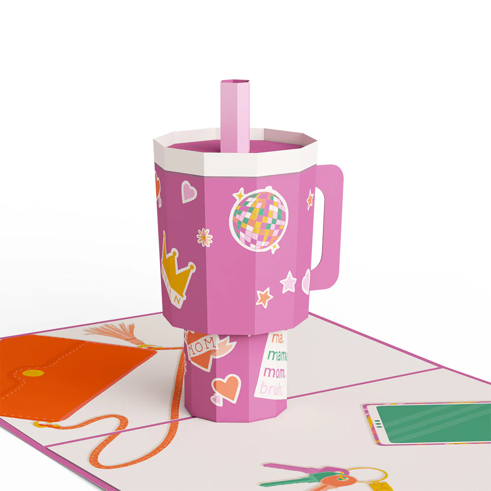 Mom Era Tumbler Birthday Pop-Up Card and Golden Energy Sentiment Set - Image 3