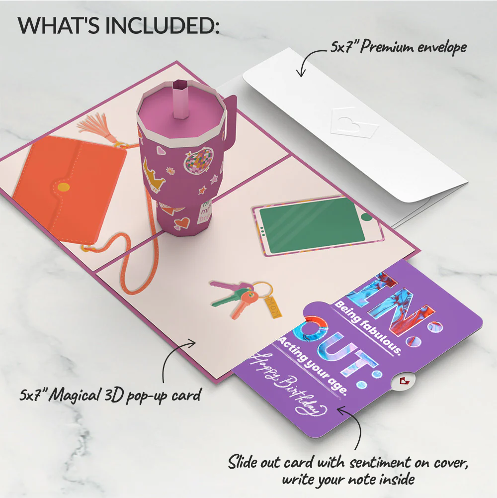 Mom Era Tumbler Birthday Pop-Up Card and IN & OUT Sentiment Set - Image 2