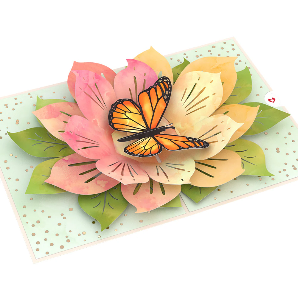 Monarch Butterfly Bloom Mother's Day Pop-Up Card and Sentiment Set for Mom - Image 3