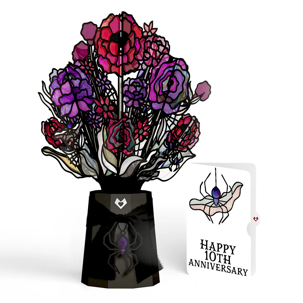Moonlit Amethyst 10th Anniversary Suncatcher Bouquet and Sentiment Set