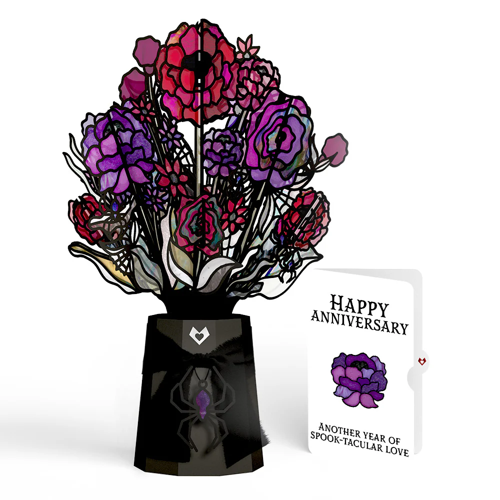 Moonlit Amethyst Anniversary Suncatcher Bouquet and Sentiment Set