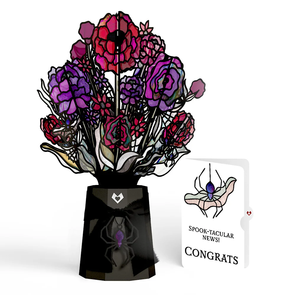Moonlit Amethyst Congratulations Suncatcher Bouquet and Sentiment Set
