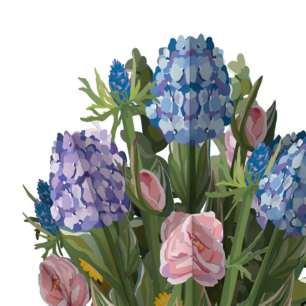 Mother's Day Hydrangeas Pop-Up Card & Bouquet Bundle - Image 3