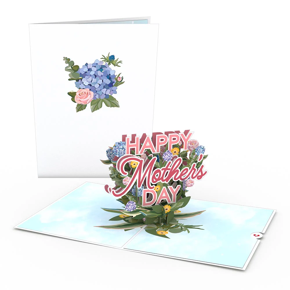 Mother's Day Hydrangeas Pop-Up Card & Bouquet Bundle - Image 5