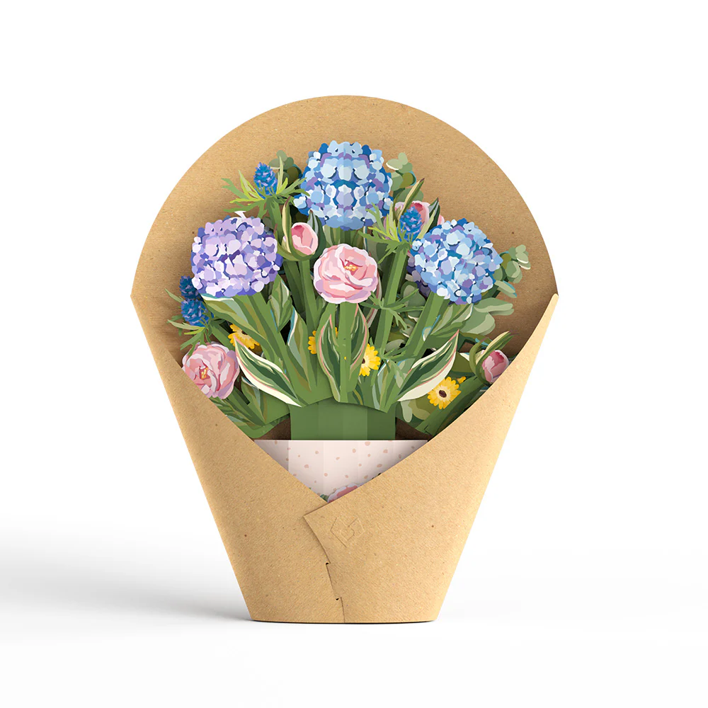 Mother's Day Hydrangeas Pop-Up Card & Bouquet Bundle - Image 6