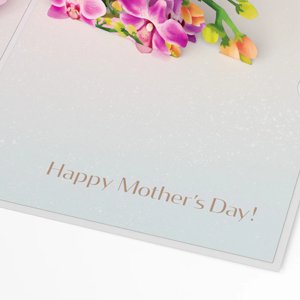 Mother's Day Orchid Pop-Up Card & Bouquet Bundle - Image 6