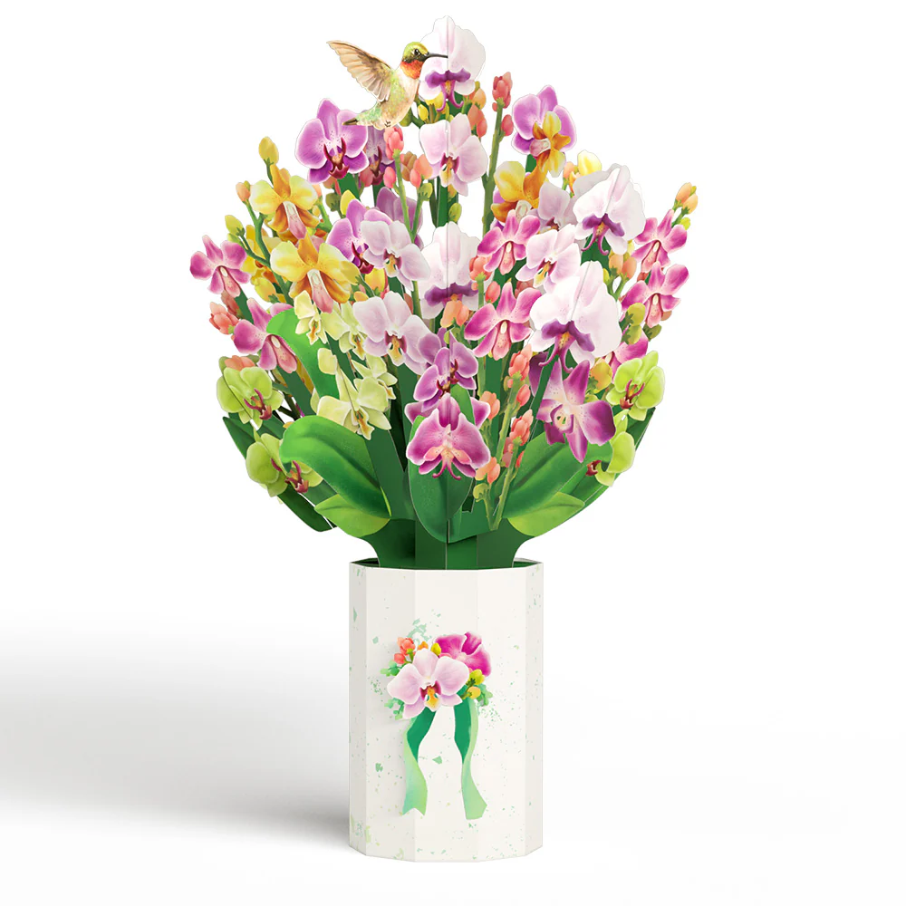 Mother's Day Orchid Pop-Up Card & Bouquet Bundle - Image 7