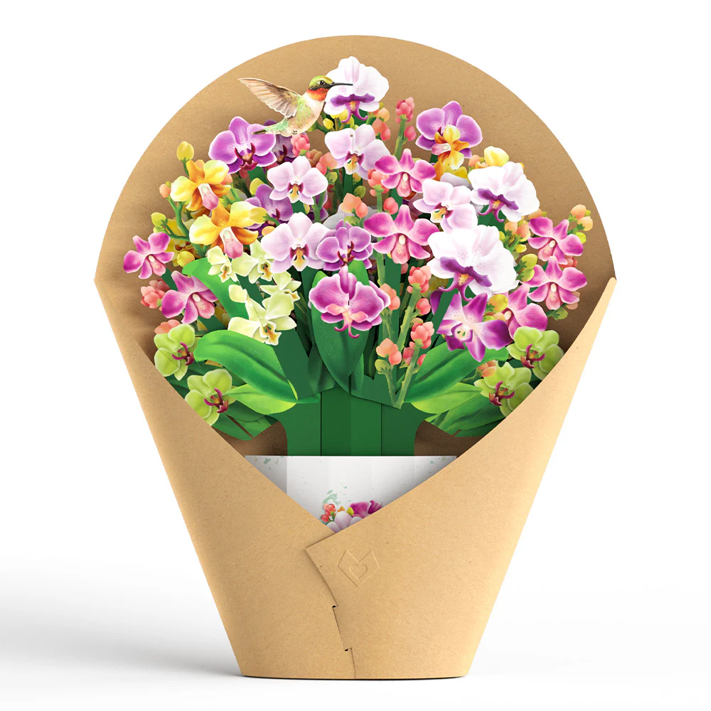 Mother's Day Orchid Pop-Up Card & Bouquet Bundle - Image 8
