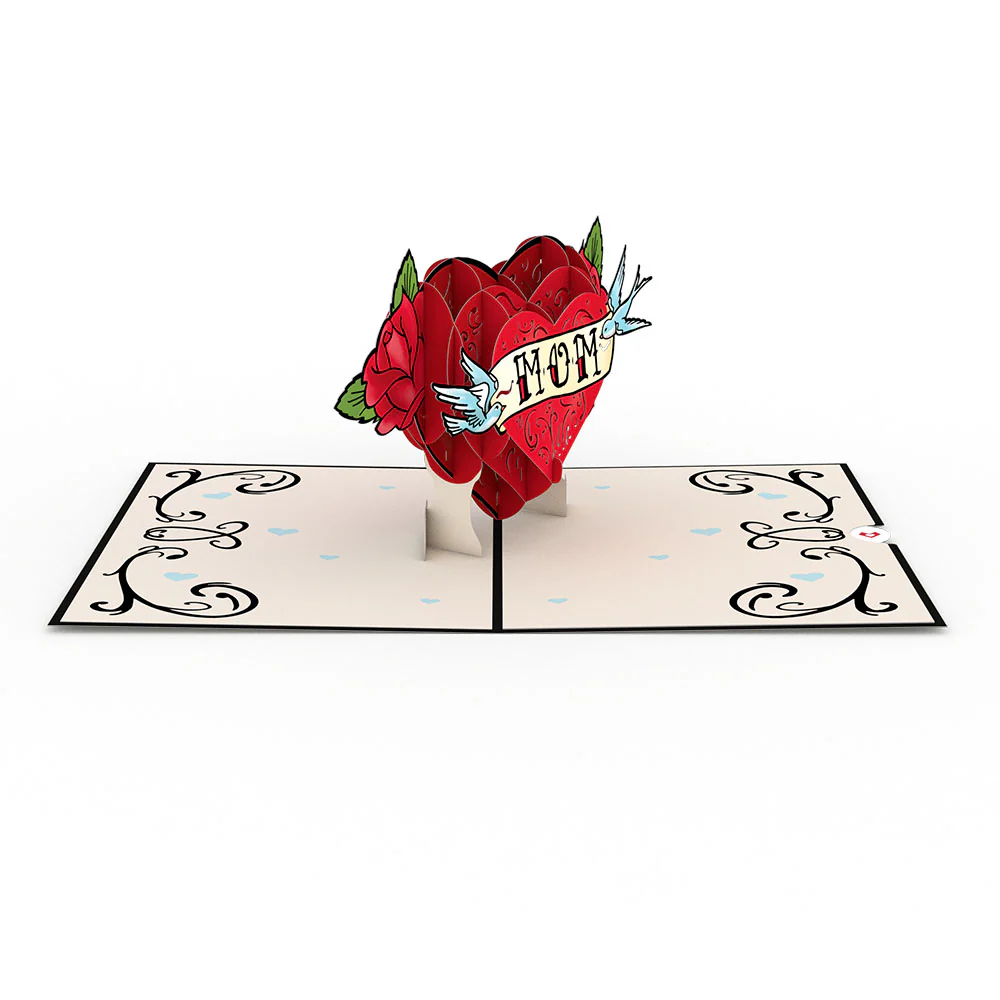 Mother's Day Tattoo Heart Pop-Up Card - Image 3