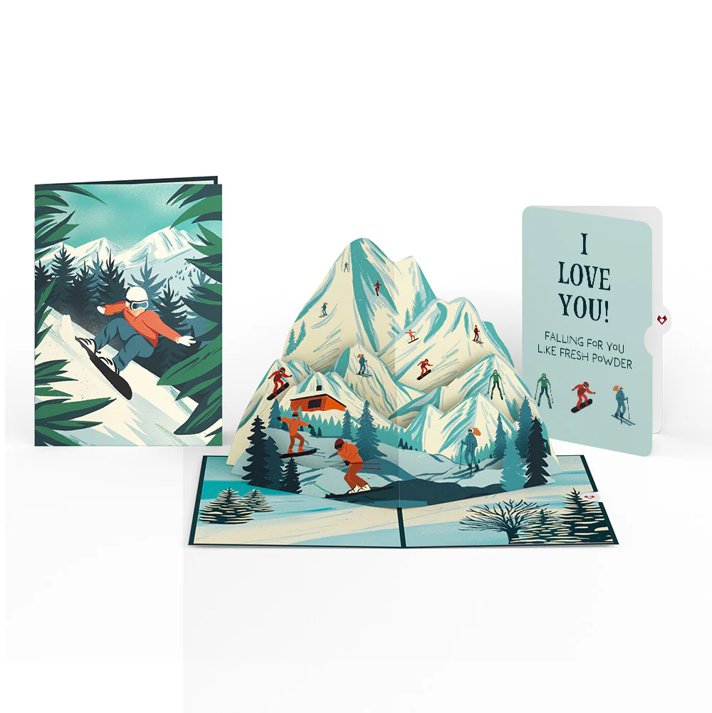 Mountain Snowboard Adventure Love Pop-Up Card and Sentiment Set