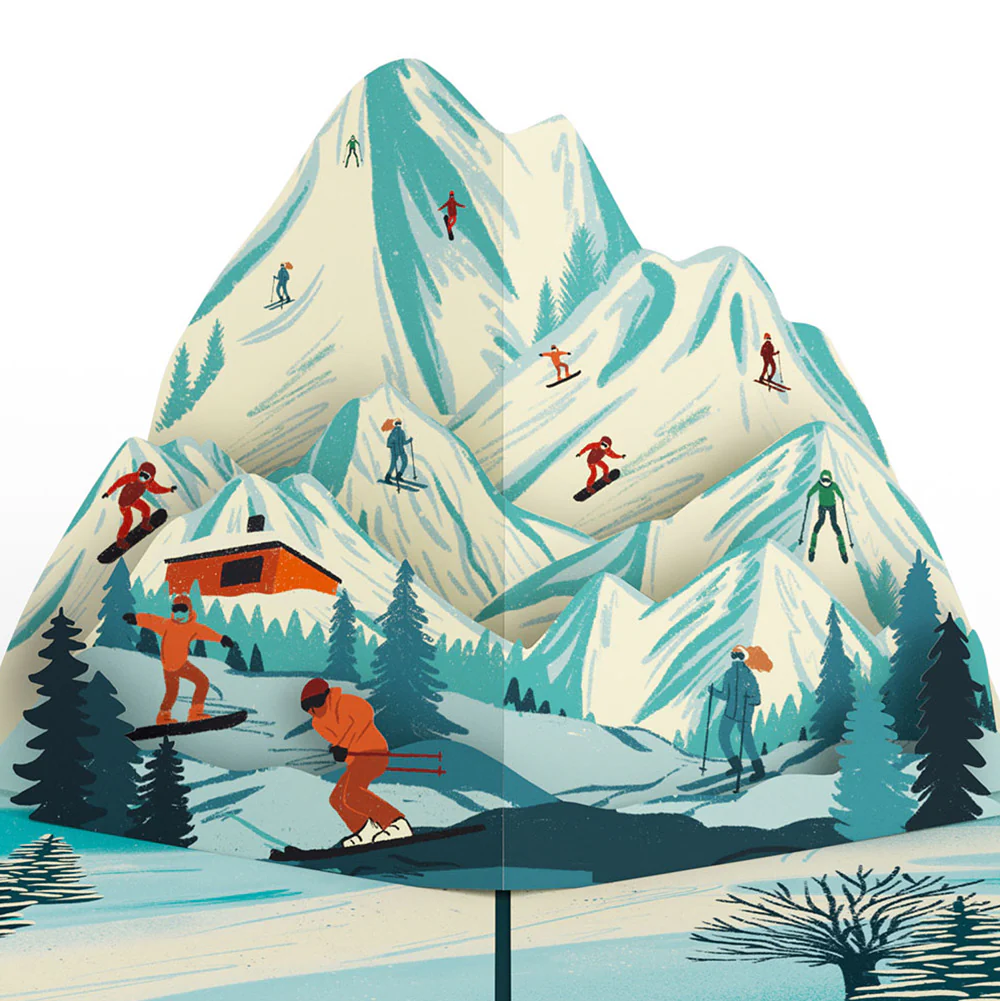 Mountain Snowboard Adventure Love Pop-Up Card and Sentiment Set - Image 3