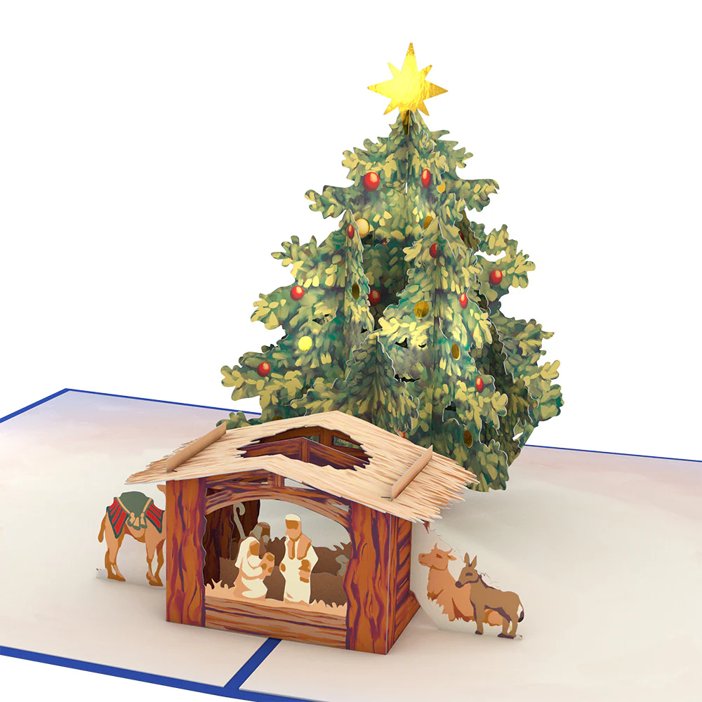 Nativity Christmas Tree Pop-Up Card - Image 2