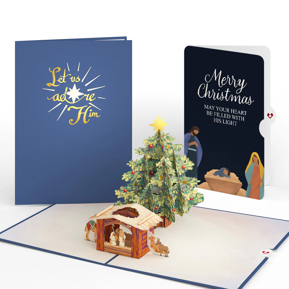 Nativity Christmas Tree Pop-Up Card and Sentiment Set