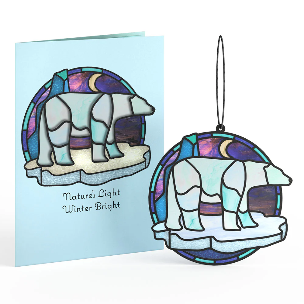 Nature's Light Polar Bear Suncatcher Card - Image 2