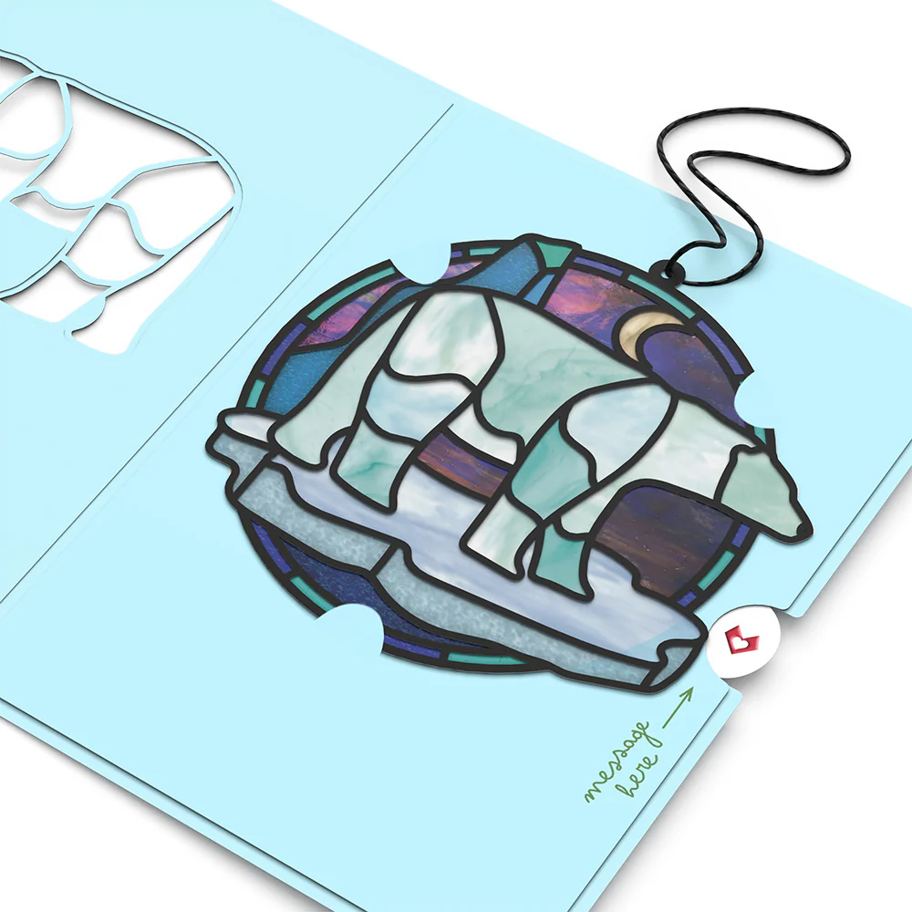 Nature's Light Polar Bear Suncatcher Card - Image 4