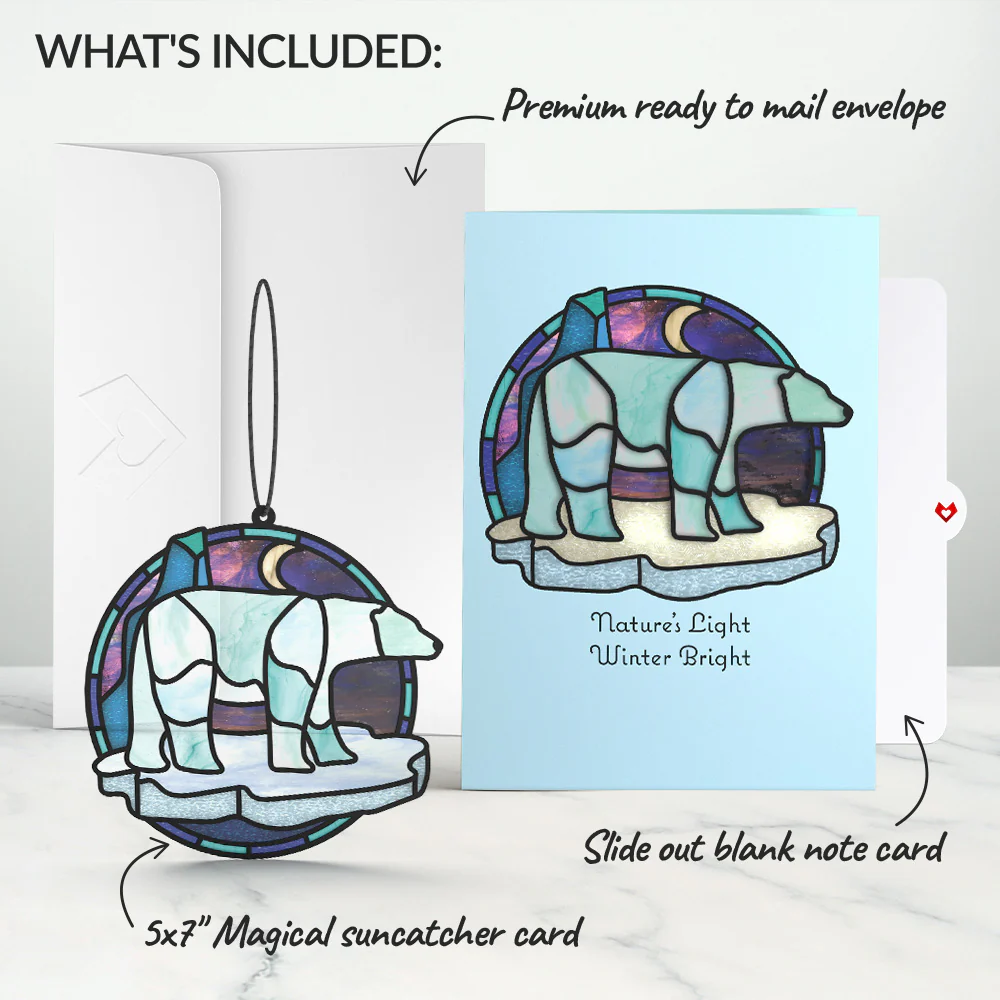 Nature's Light Polar Bear Suncatcher Card - Image 6