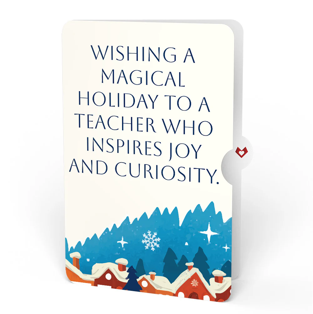 Night Sky Santa Sleigh Christmas Pop-Up Card and Snow Village Sentiment Set for Teacher - Image 4
