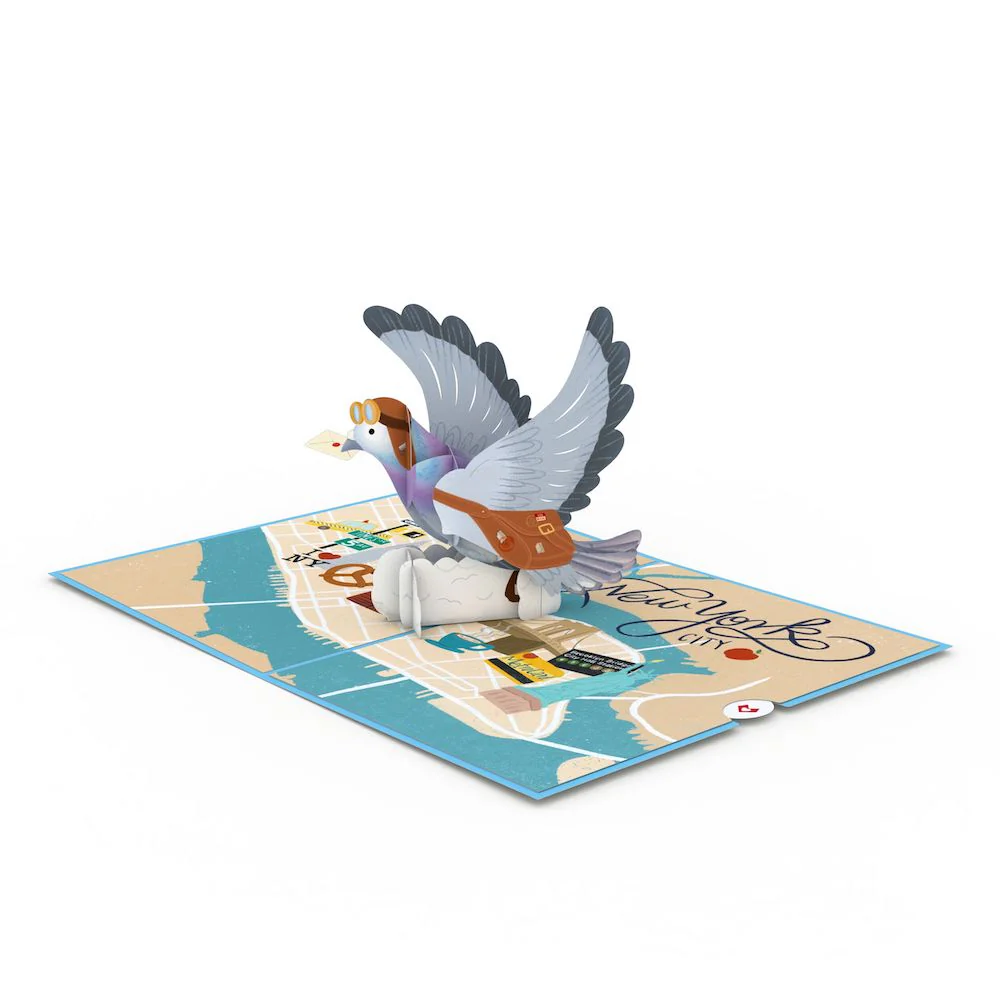 NYC Messenger Pigeon Pop-Up Card - Image 3