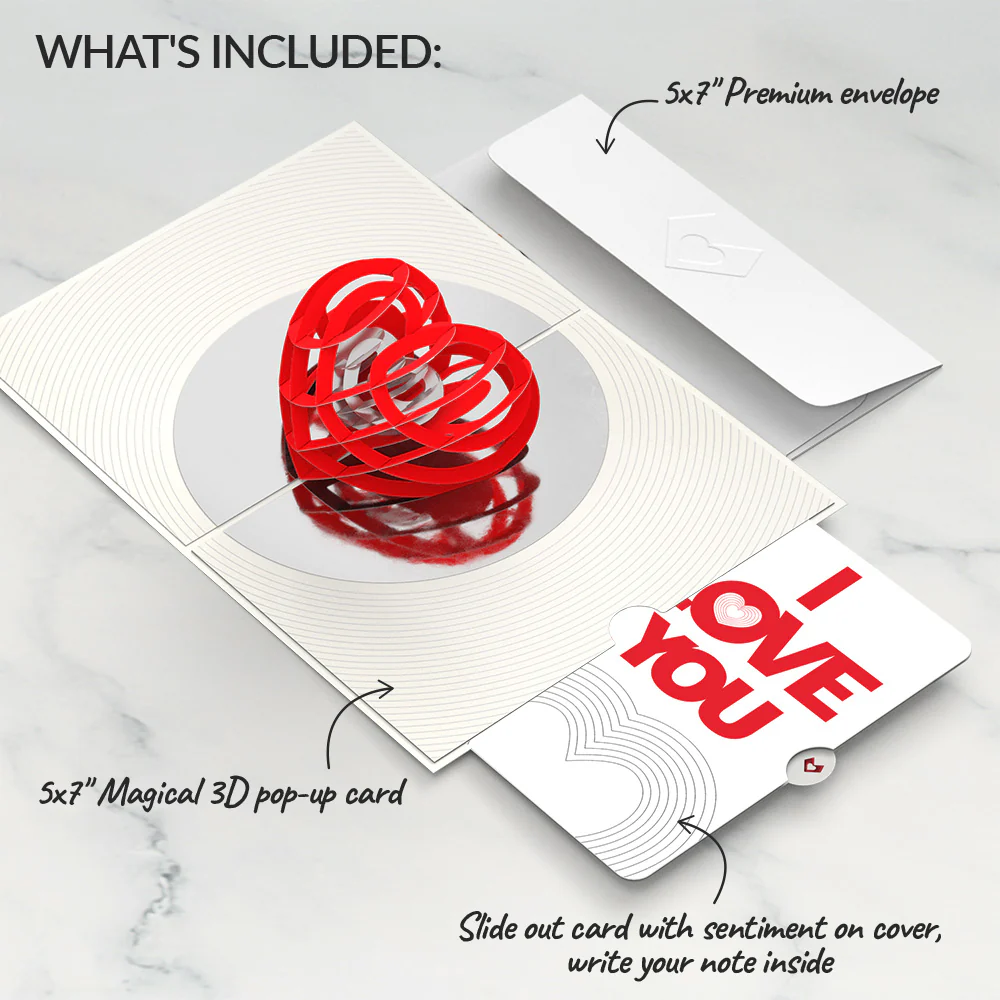 OK Go: Love Pop-Up Card and Heart Message Love Sentiment Set - Image 2