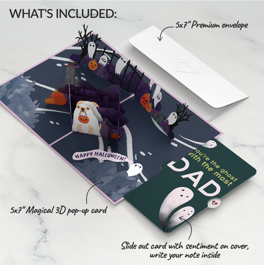 'Oohh, Spooky' Halloween Pop-Up Card and Sentiment Set for Dad - Image 2