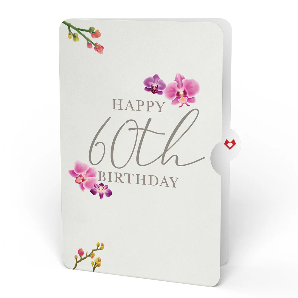 Orchid 60th Birthday Bouquet and Sentiment Set - Image 4