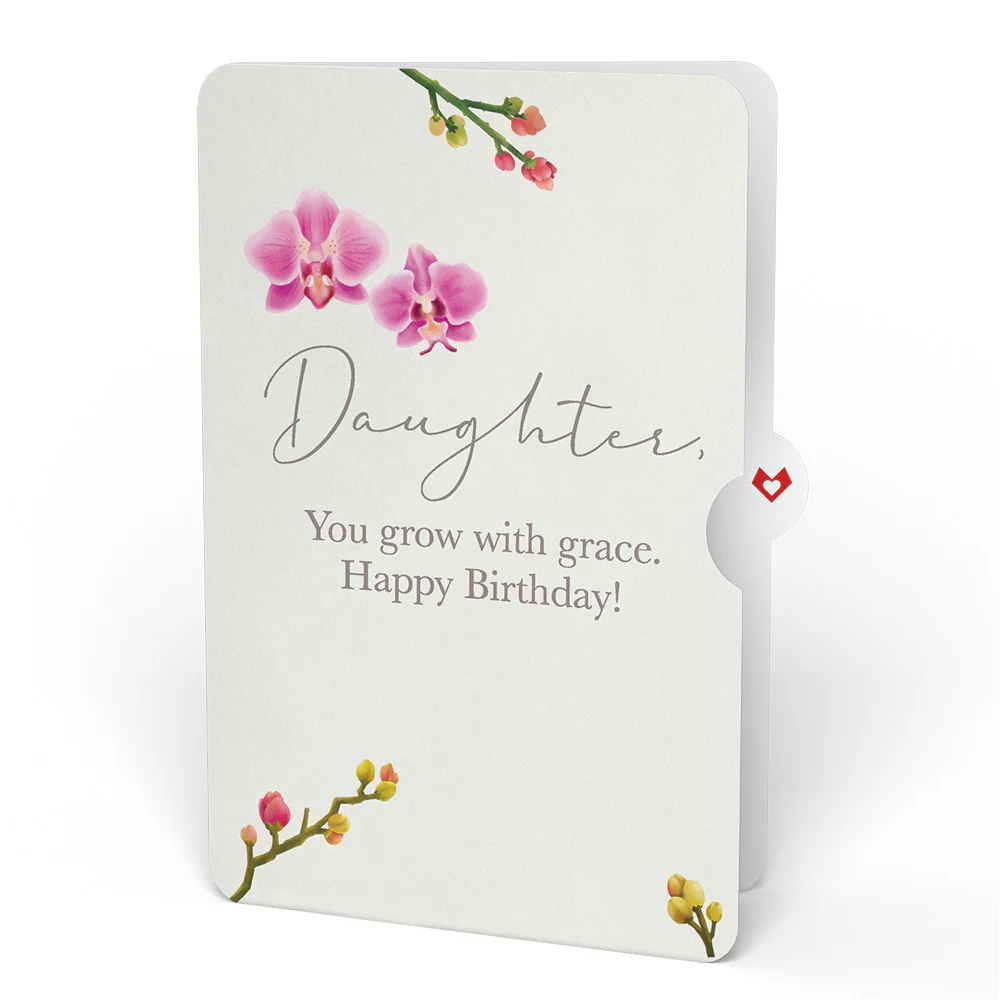 Orchid Birthday Bouquet and Sentiment Set for Daughter - Image 4