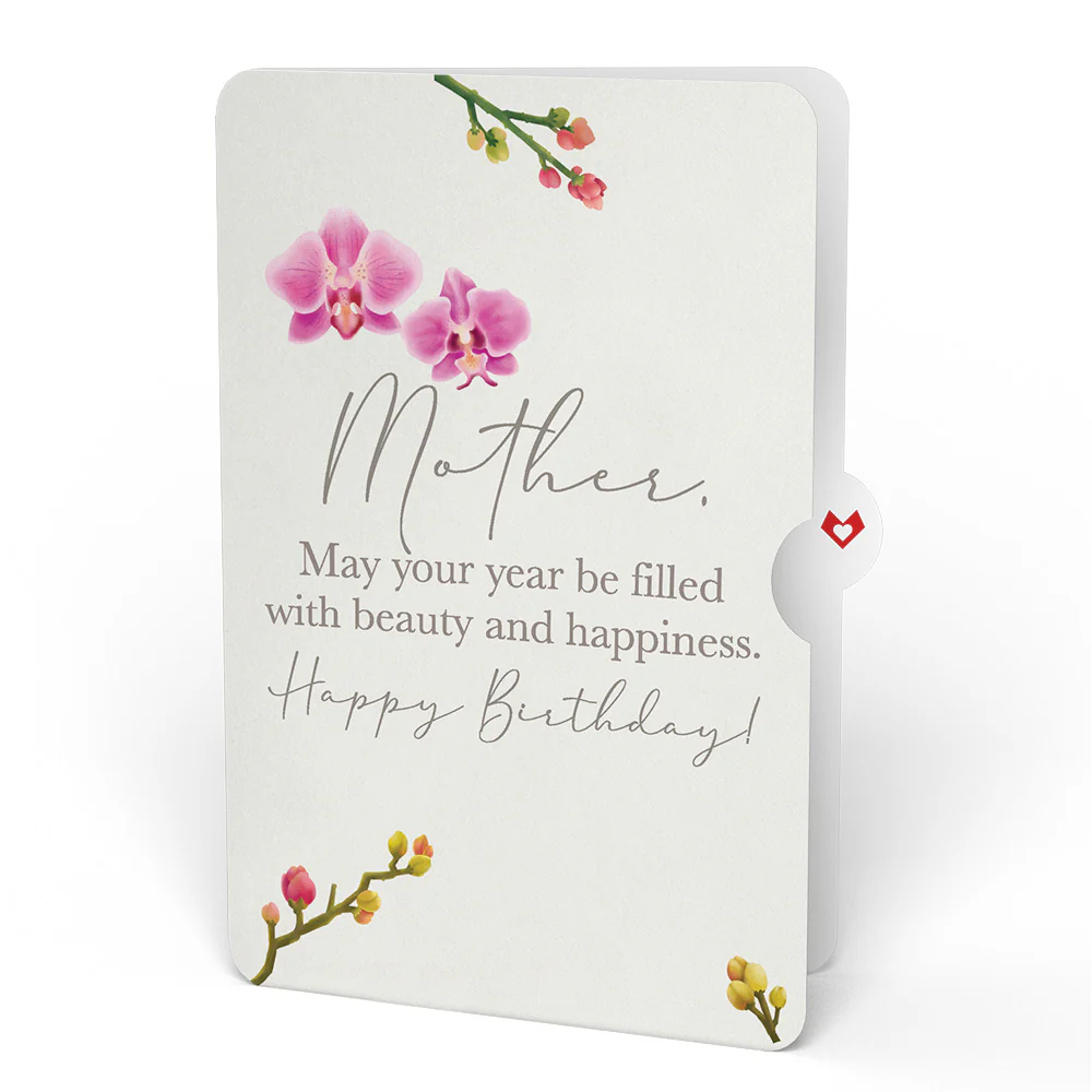 Orchid Birthday Bouquet and Sentiment Set for Mother - Image 4