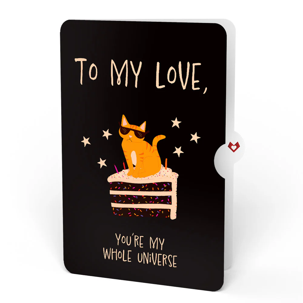 Out of this World Birthday Cat Pop-Up Card and Sentiment Set for Partner - Image 4