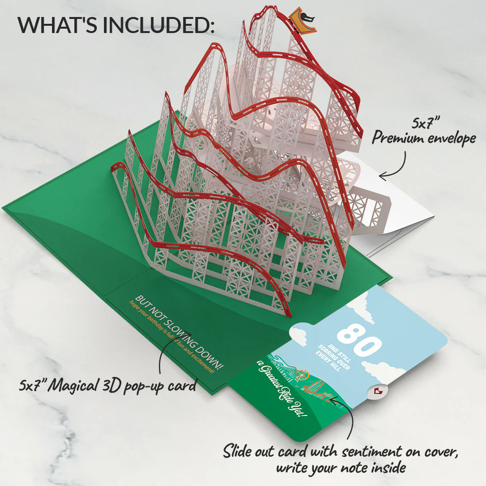 Over the Hill 80th Birthday Pop-Up Card and Sentiment Set - Image 2