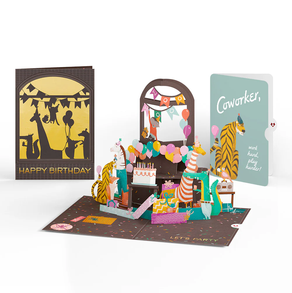 Party Animals Birthday Pop-Up Card and Sentiment Set for Co-worker
