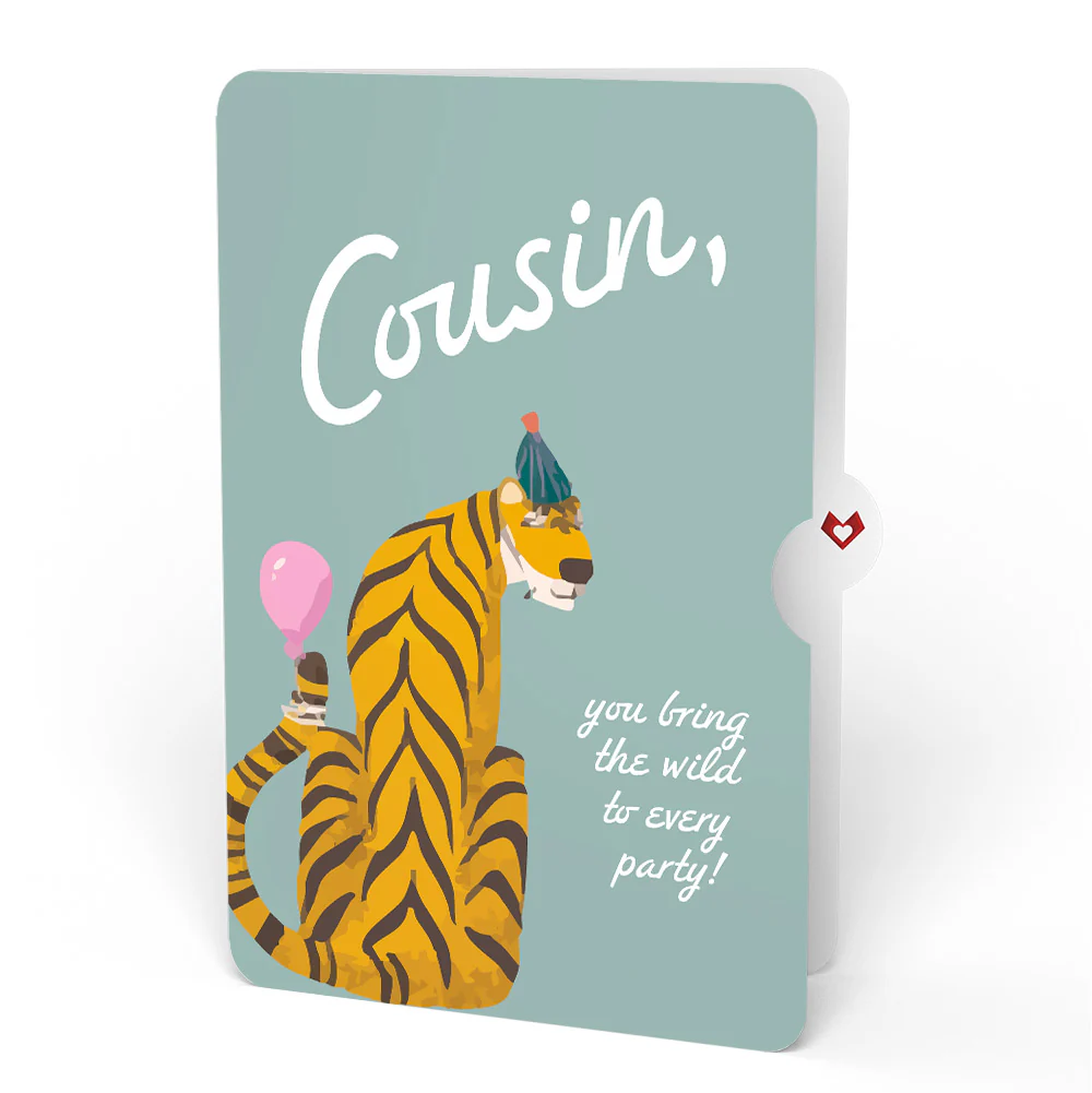 Party Animals Birthday Pop-Up Card and Sentiment Set for Cousin - Image 4