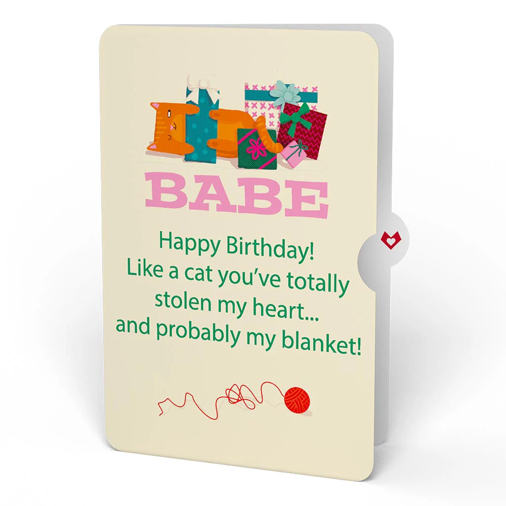 Party Cats Birthday Pop-Up Card and Sentiment Set for Babe - Image 4