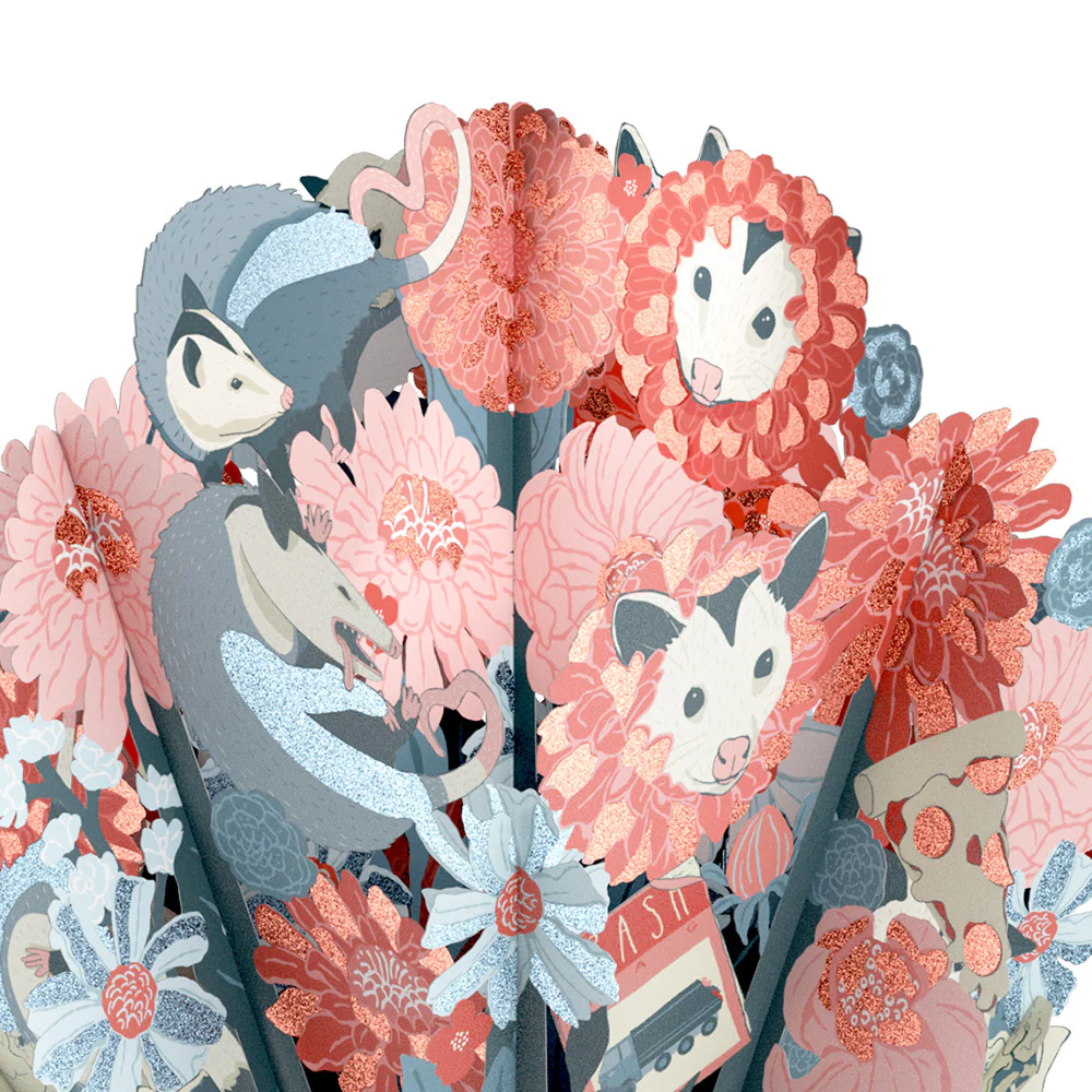 Party Possums Mother’s Day Glitter Bouquet and Sentiment Set for Daughter - Image 3