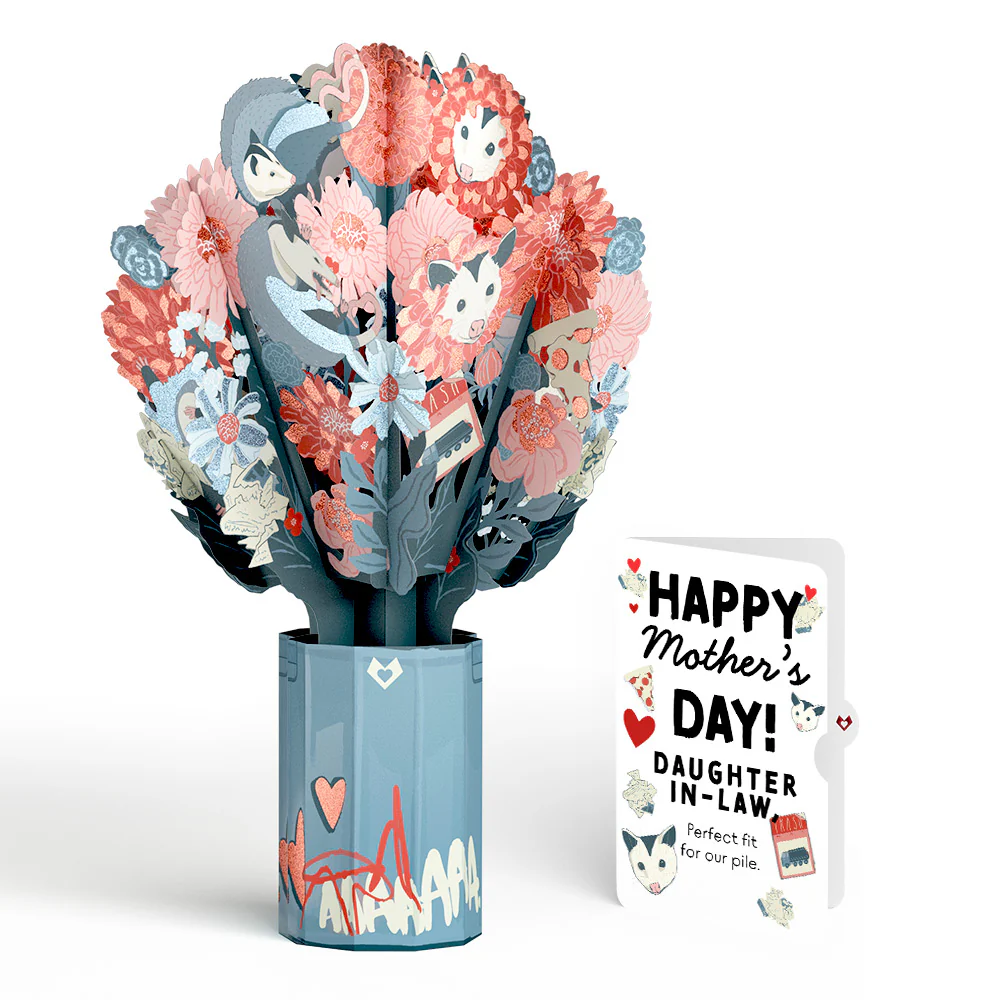Party Possums Mother’s Day Glitter Bouquet and Sentiment Set for Daughter-in-law