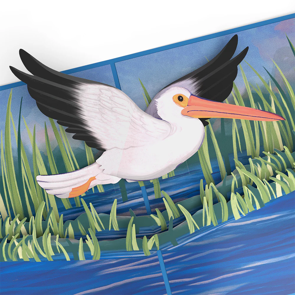 Pelican in the Marsh Housewarming Pop-Up Card and Sentiment Set - Image 3